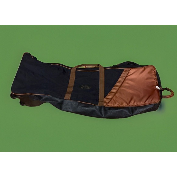 Taylormade Golf Club Travel Case Carry Rolling Flight Bag Brown/Black L47" H15" - Picture 1 of 13